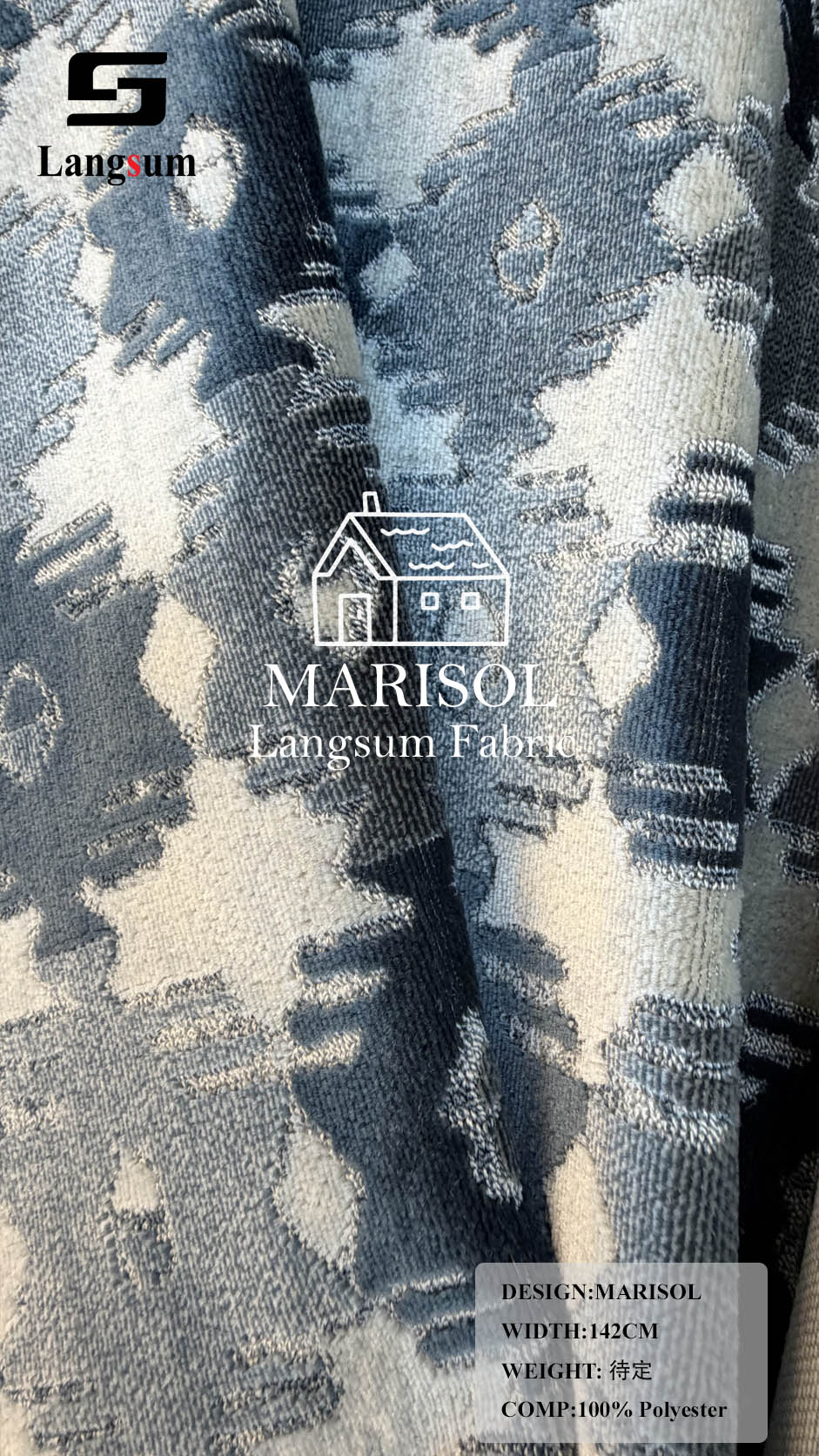 BRISA+MARISOL Botanical And Geometric-Pattern Polyester Upholstery Fabric – 56" Wide, 8 Colors Per Design Langsum Fabric