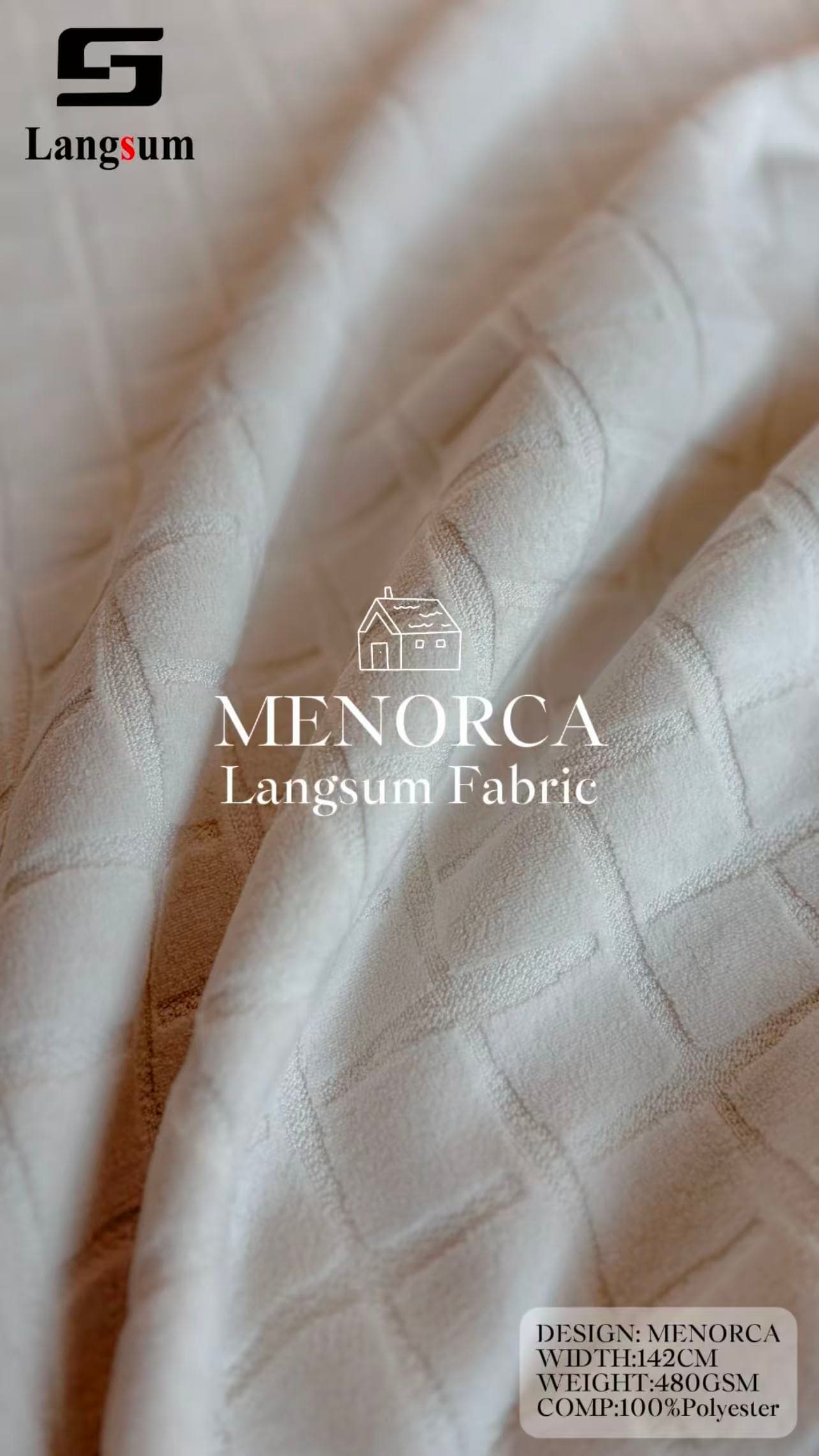 MENORCA Circle knitted Jaquard Textured Polyester Upholstery Fabric – 480GSM, 56" Wide, 12 Colors Langsum Fabric