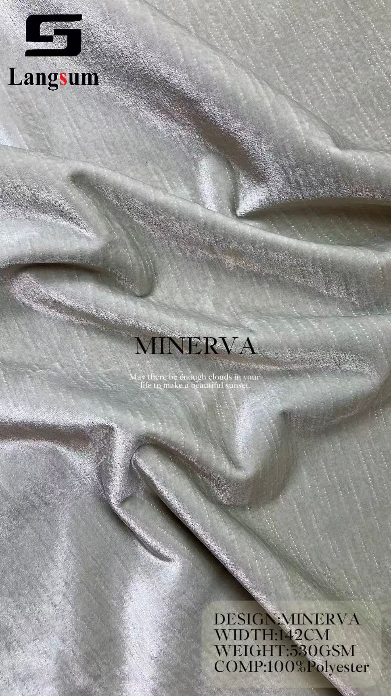 MINERVA Circle knitted Jaquard Textured Polyester Upholstery Fabric – 530GSM, 56" Wide, 18 Colors Langsum Fabric