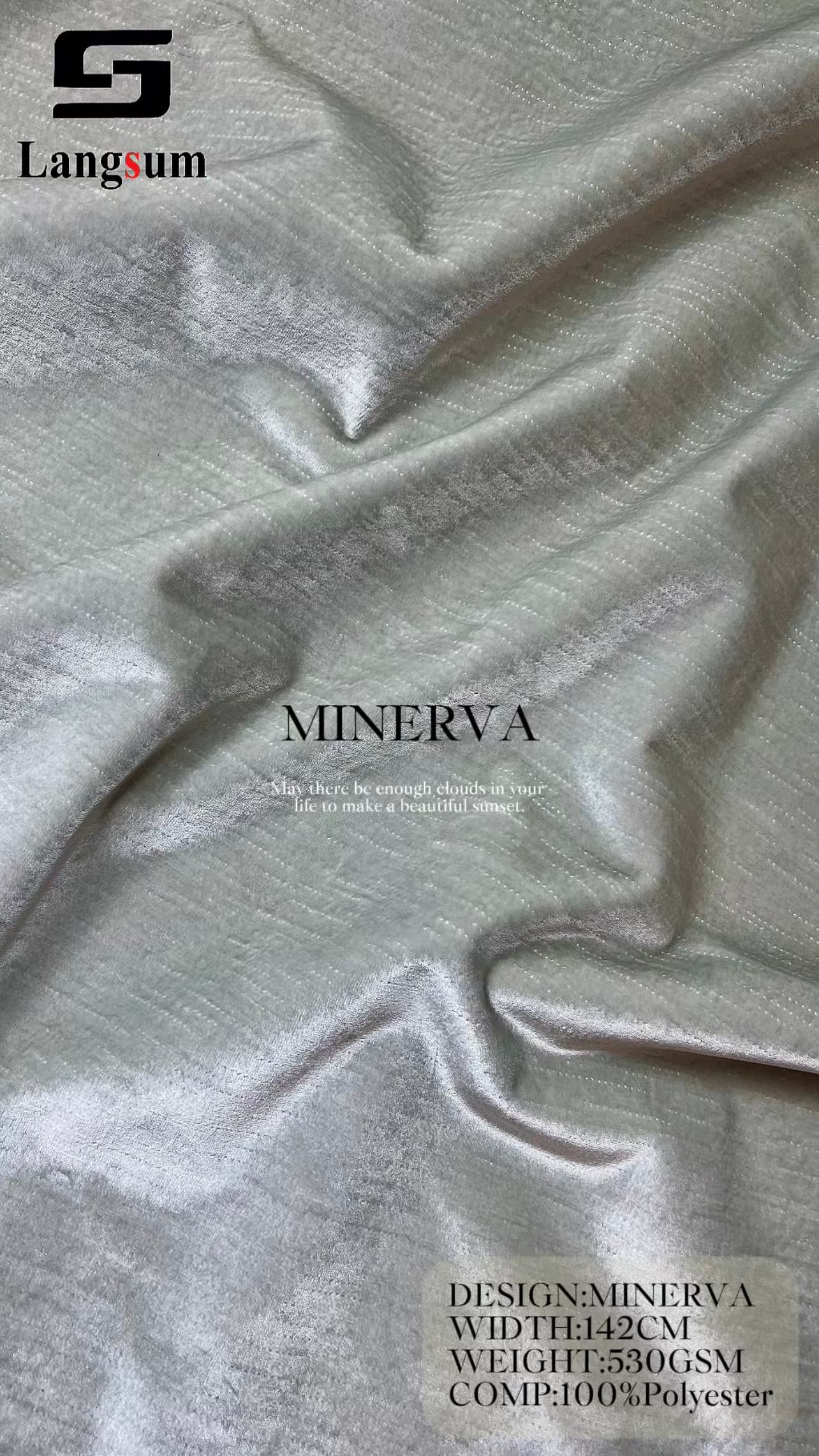 MINERVA Circle knitted Jaquard Textured Polyester Upholstery Fabric – 530GSM, 56" Wide, 18 Colors Langsum Fabric