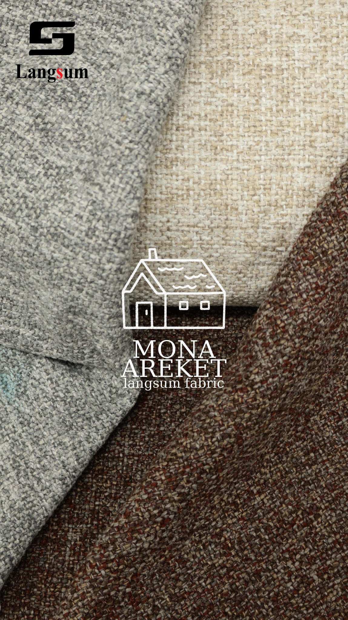 MONA & AREKET Polyester Upholstery Fabric – 440-450gsm, 56" Wide, 12 Colors Langsum Fabric