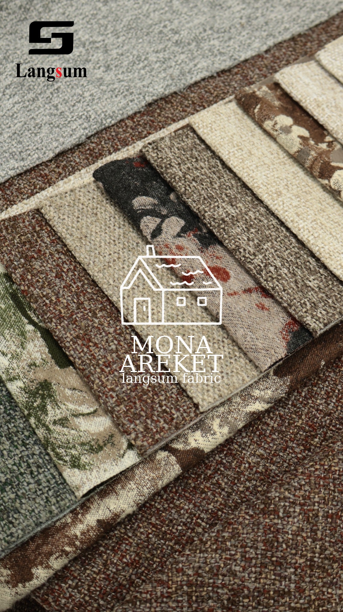 MONA & AREKET Polyester Upholstery Fabric – 440-450gsm, 56" Wide, 12 Colors Langsum Fabric