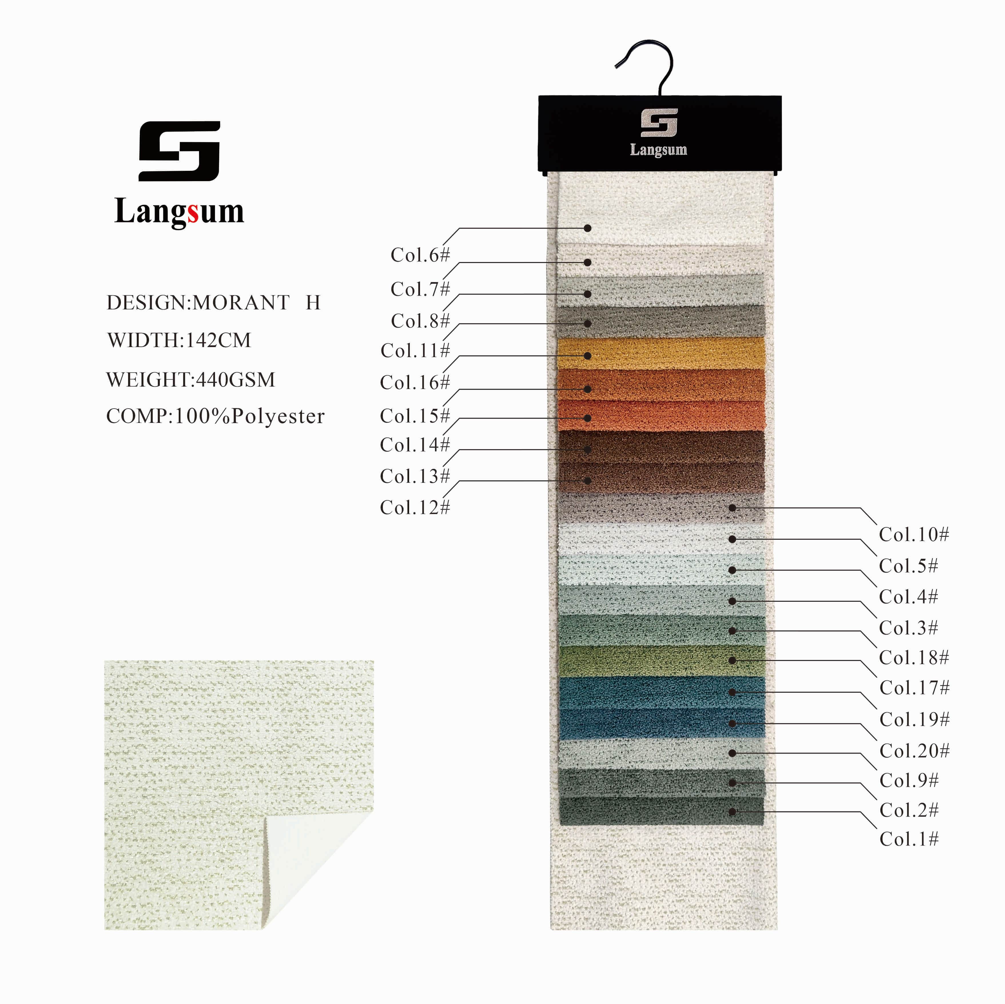 MORANT Upholstery Fabric Polyester Fabric – 440gsm, 56" Wide, 9 Colors Langsum Fabric