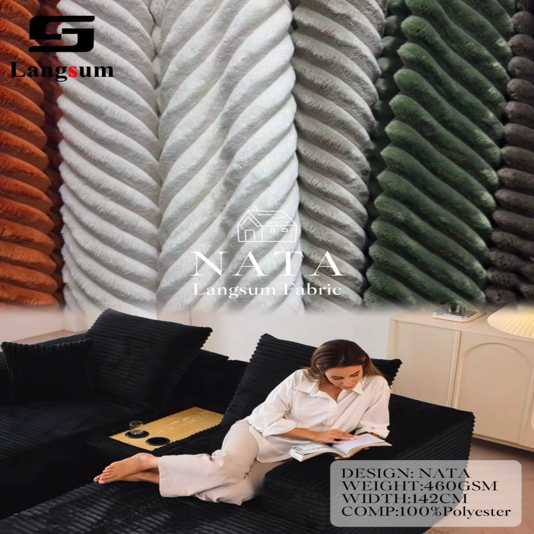 NATA: Premium Faux Rabbit Fabric for Compression Sofas by Langsum