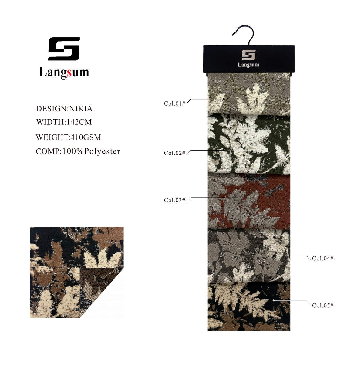 NIKIA Fabric – 410gsm, 56" Wide, 5 Colors Langsum Fabric