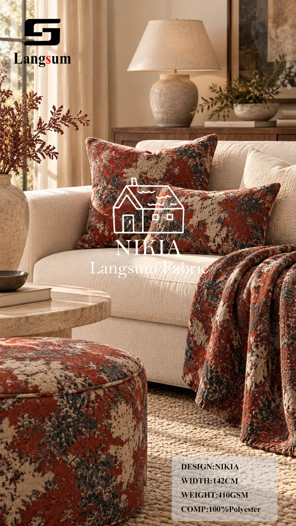 NIKIA Fabric – 410gsm, 56" Wide, 5 Colors Langsum Fabric