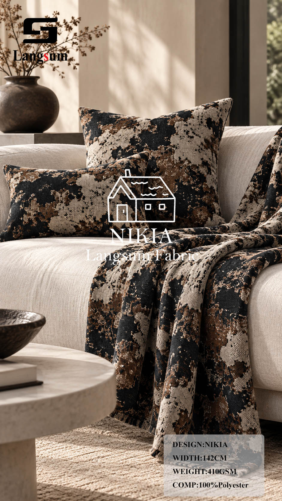 NIKIA Fabric – 410gsm, 56" Wide, 5 Colors Langsum Fabric