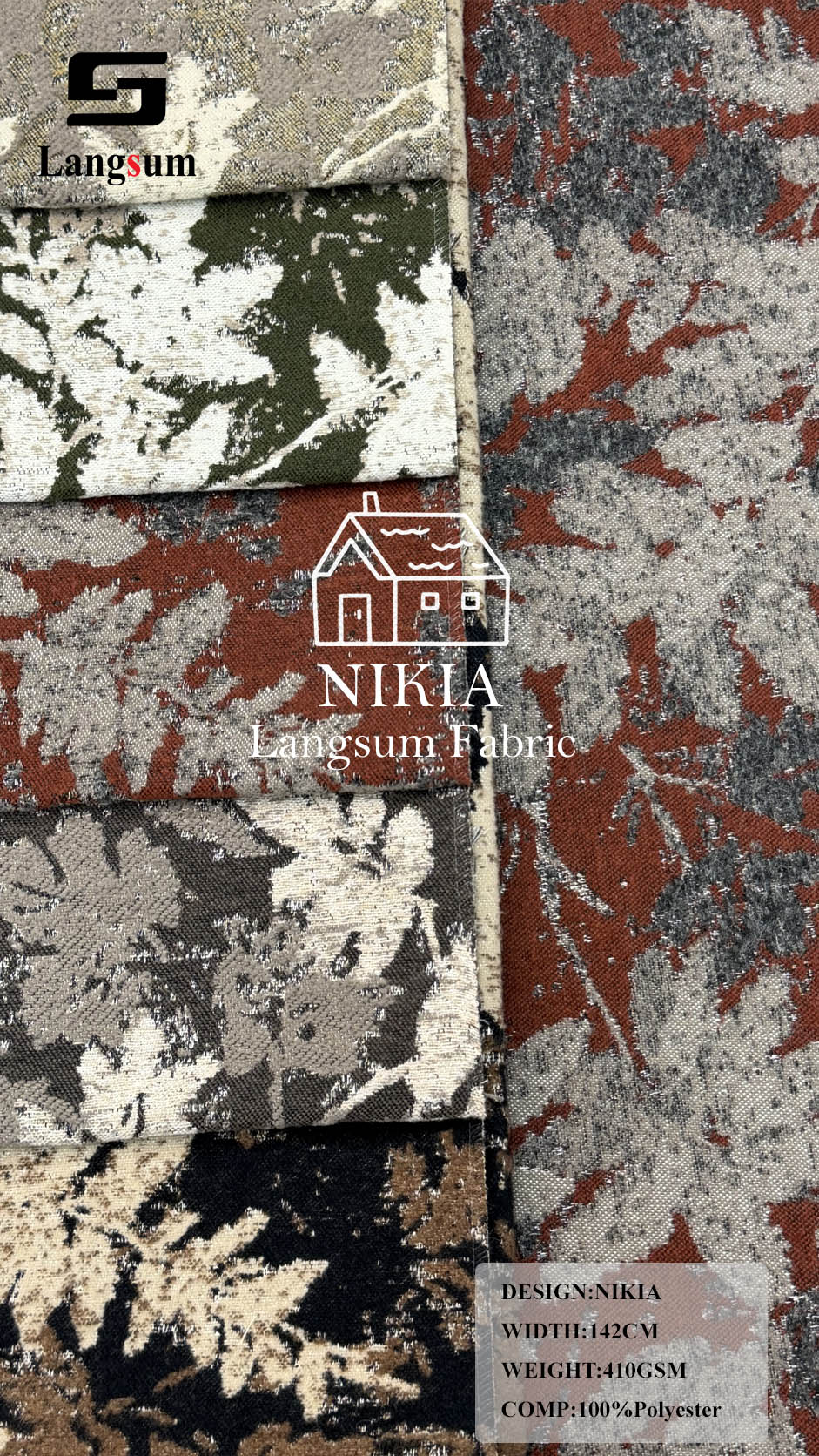 NIKIA Fabric – 410gsm, 56" Wide, 5 Colors Langsum Fabric