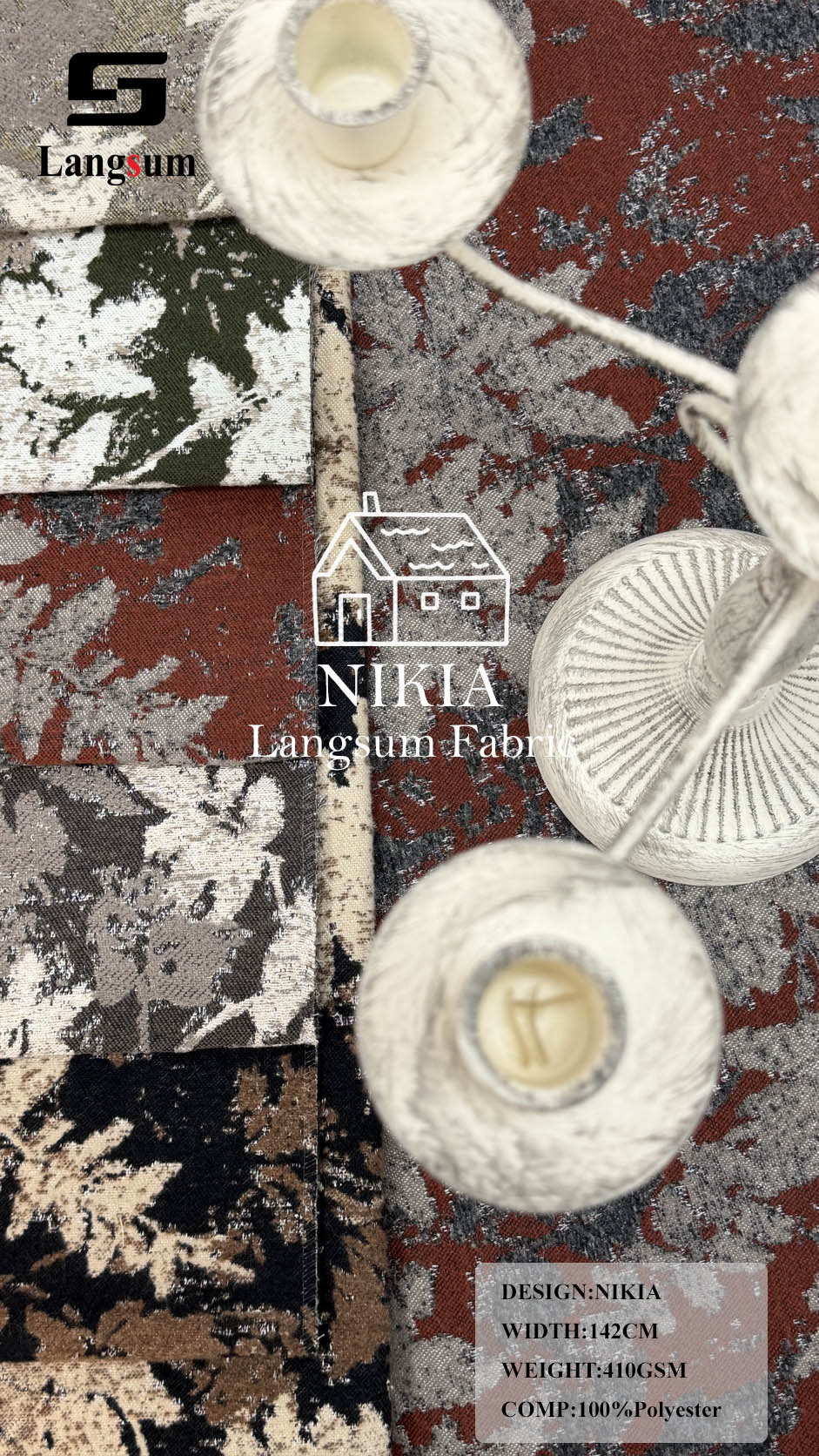 NIKIA Fabric – 410gsm, 56" Wide, 5 Colors Langsum Fabric