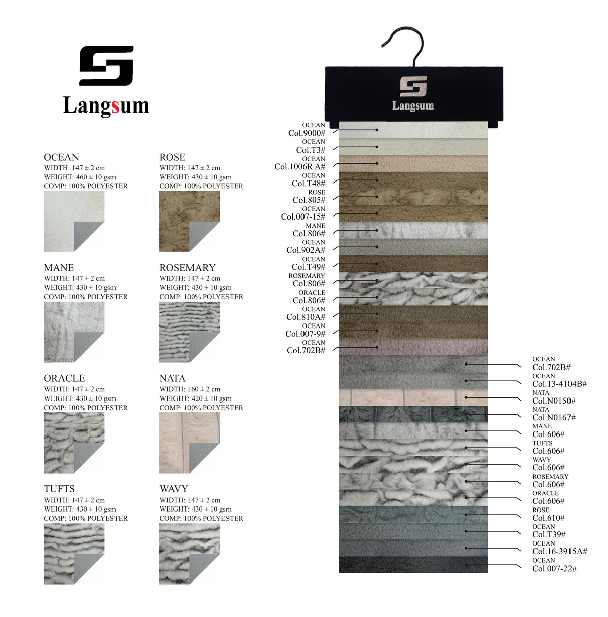 OCEAN Fabric Collection – Plain And Patterned Polyester Upholstery Designs Langsum Fabric