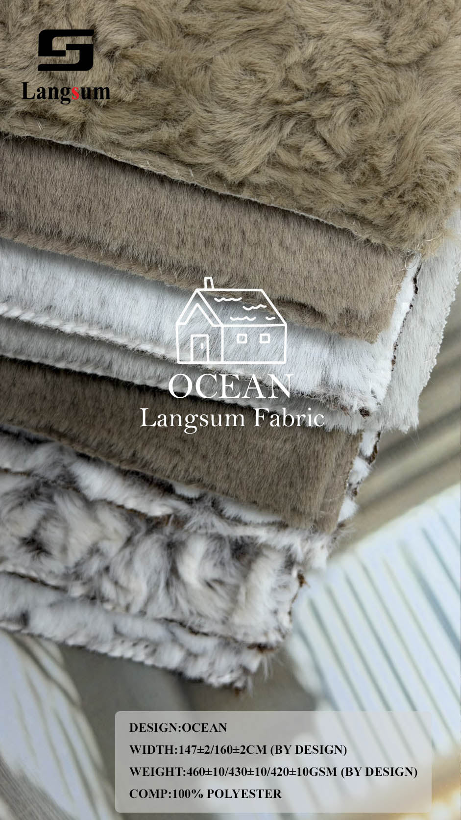 OCEAN Fabric Collection – Plain And Patterned Polyester Upholstery Designs Langsum Fabric