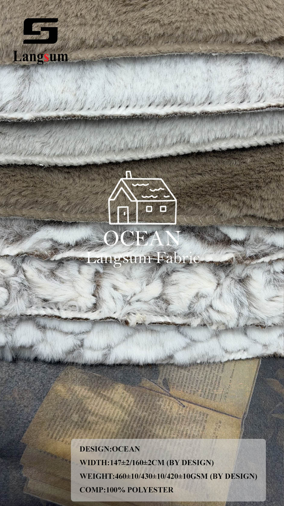 OCEAN Fabric Collection – Plain And Patterned Polyester Upholstery Designs Langsum Fabric