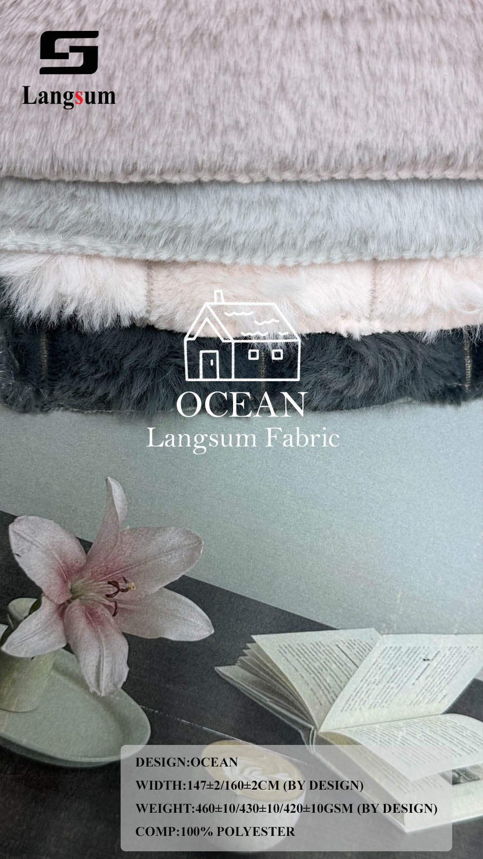 OCEAN Fabric Collection – Plain And Patterned Polyester Upholstery Designs Langsum Fabric