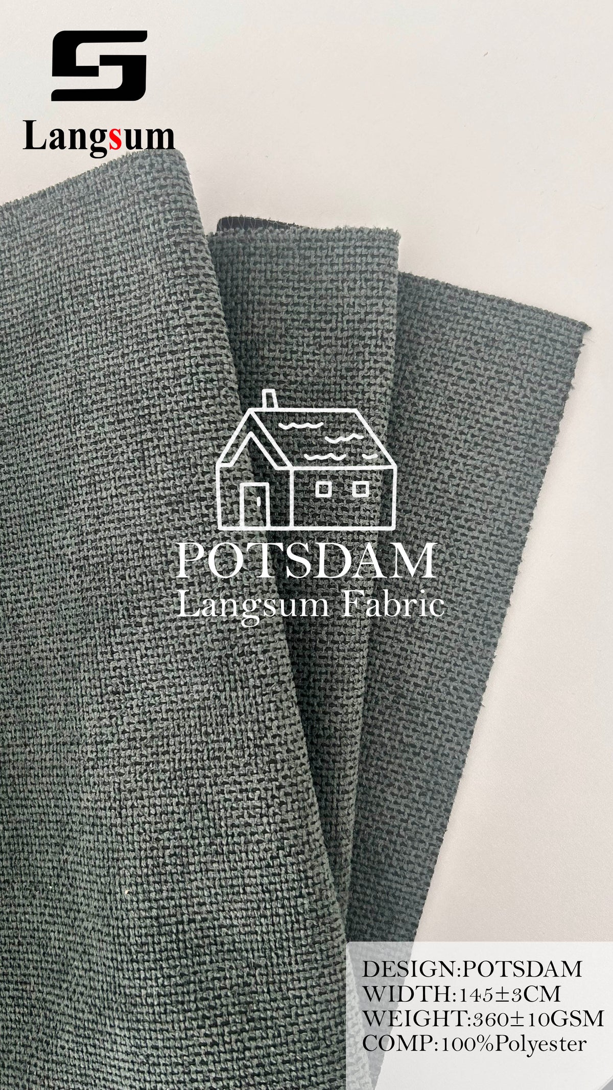 POTSDAM Fine-Textured Polyester Upholstery Fabric – 360±10gsm, 57" Wide, 24 Colors Langsum Fabric