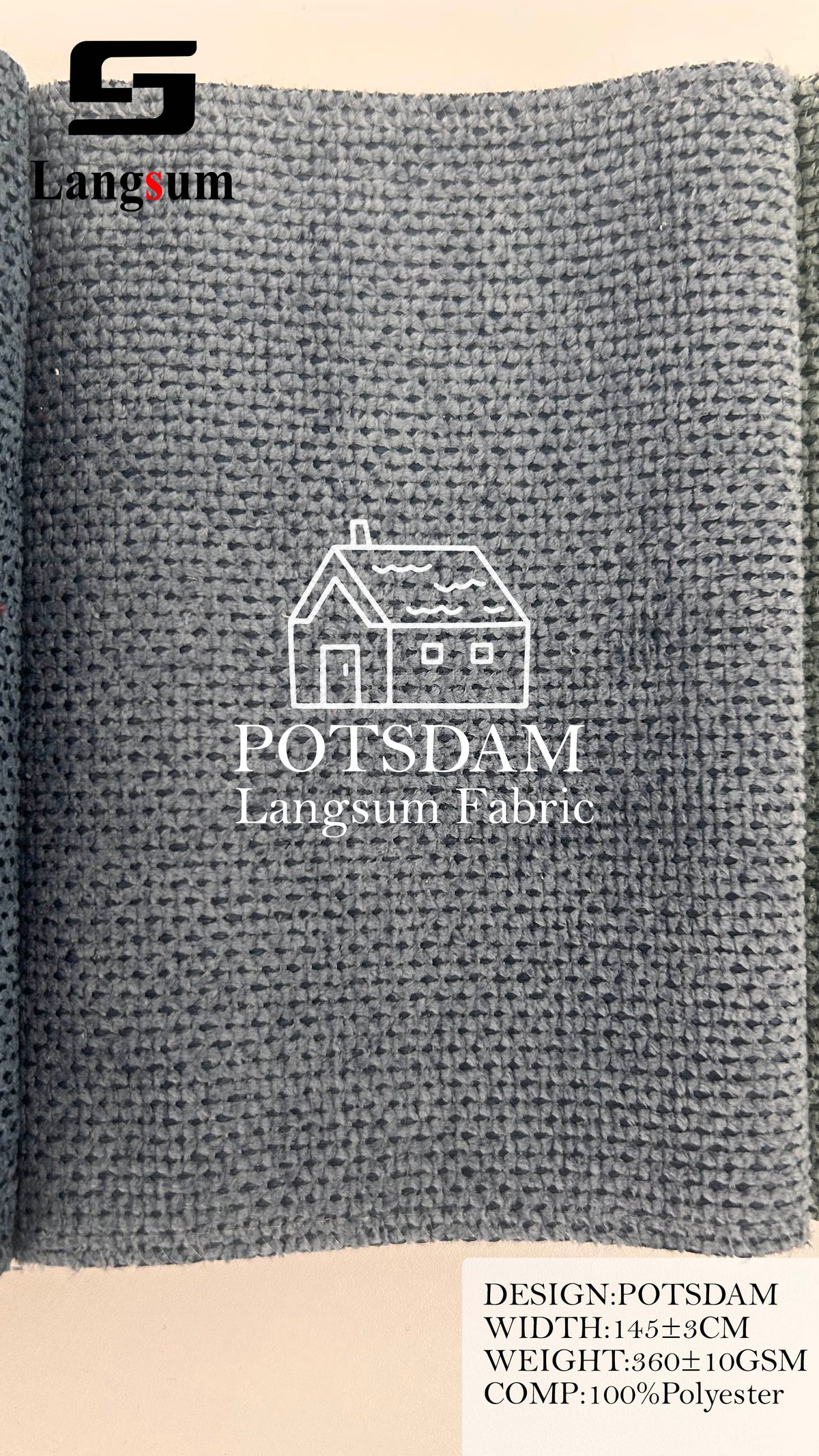 POTSDAM Fine-Textured Polyester Upholstery Fabric – 360±10gsm, 57" Wide, 24 Colors Langsum Fabric