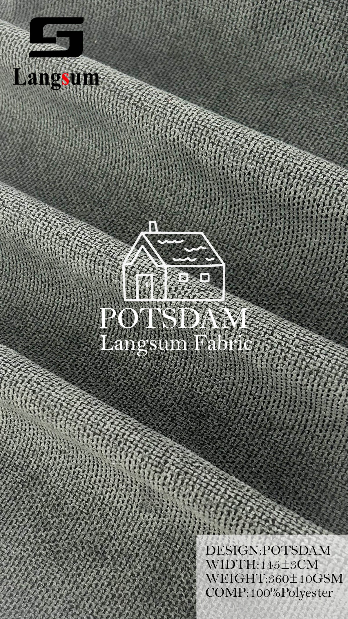 POTSDAM Fine-Textured Polyester Upholstery Fabric – 360±10gsm, 57" Wide, 24 Colors Langsum Fabric