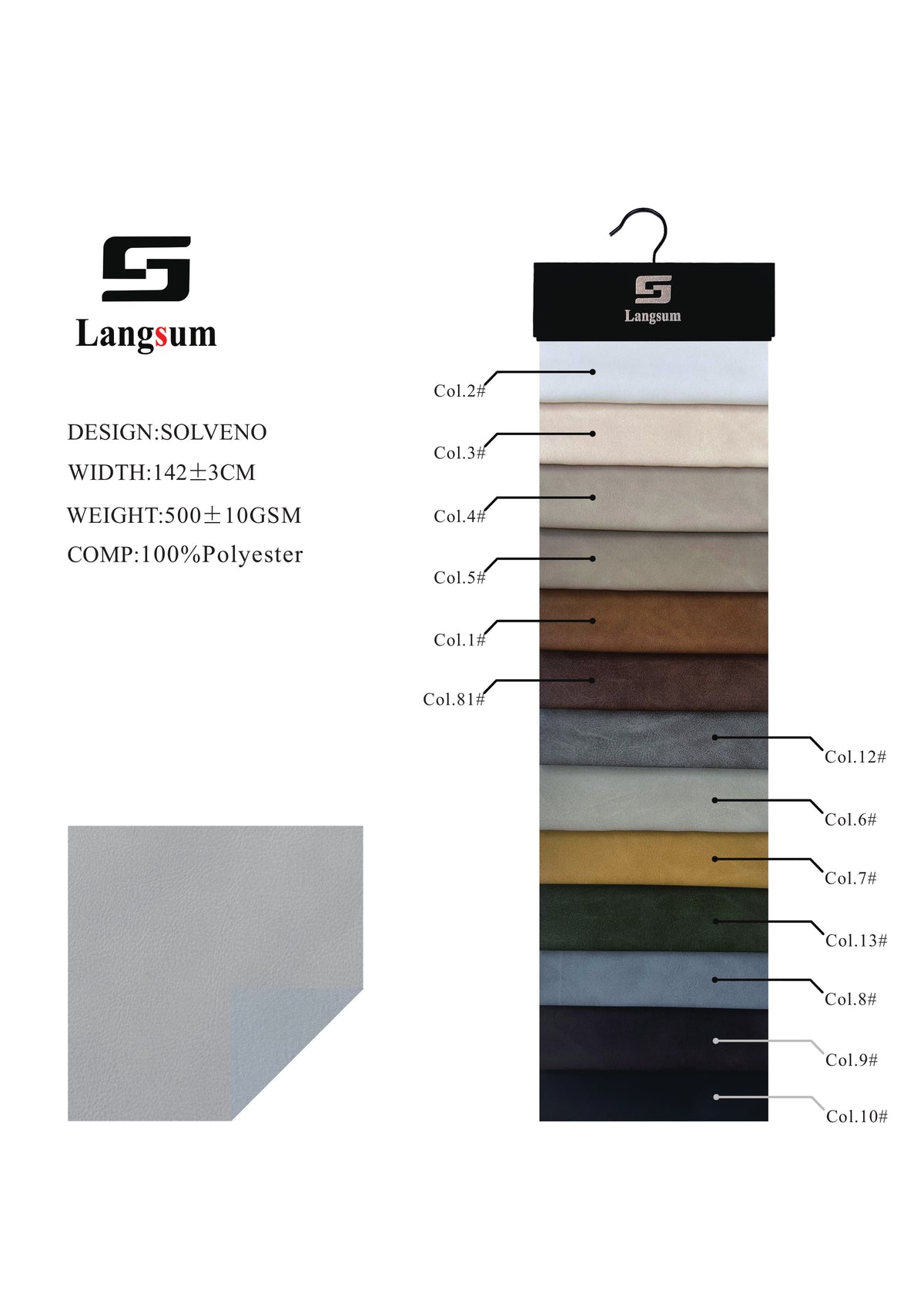 SOLVENO Smooth-Surface Upholstery Fabric Langsum Fabric
