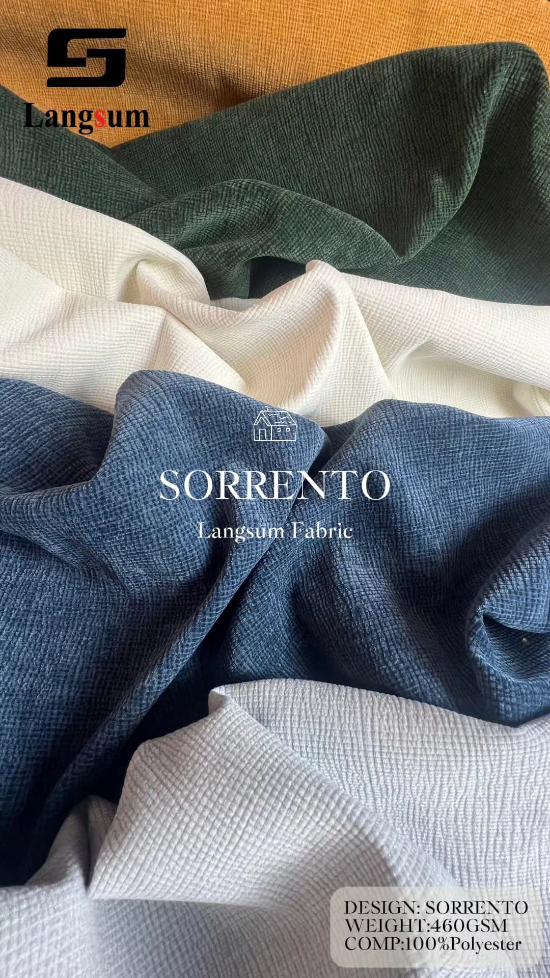 SORRENTO Velvet Fabric Knitted Fabric Jacquard-460gsm, 56" Wide, 15 Colors Langsum Fabric