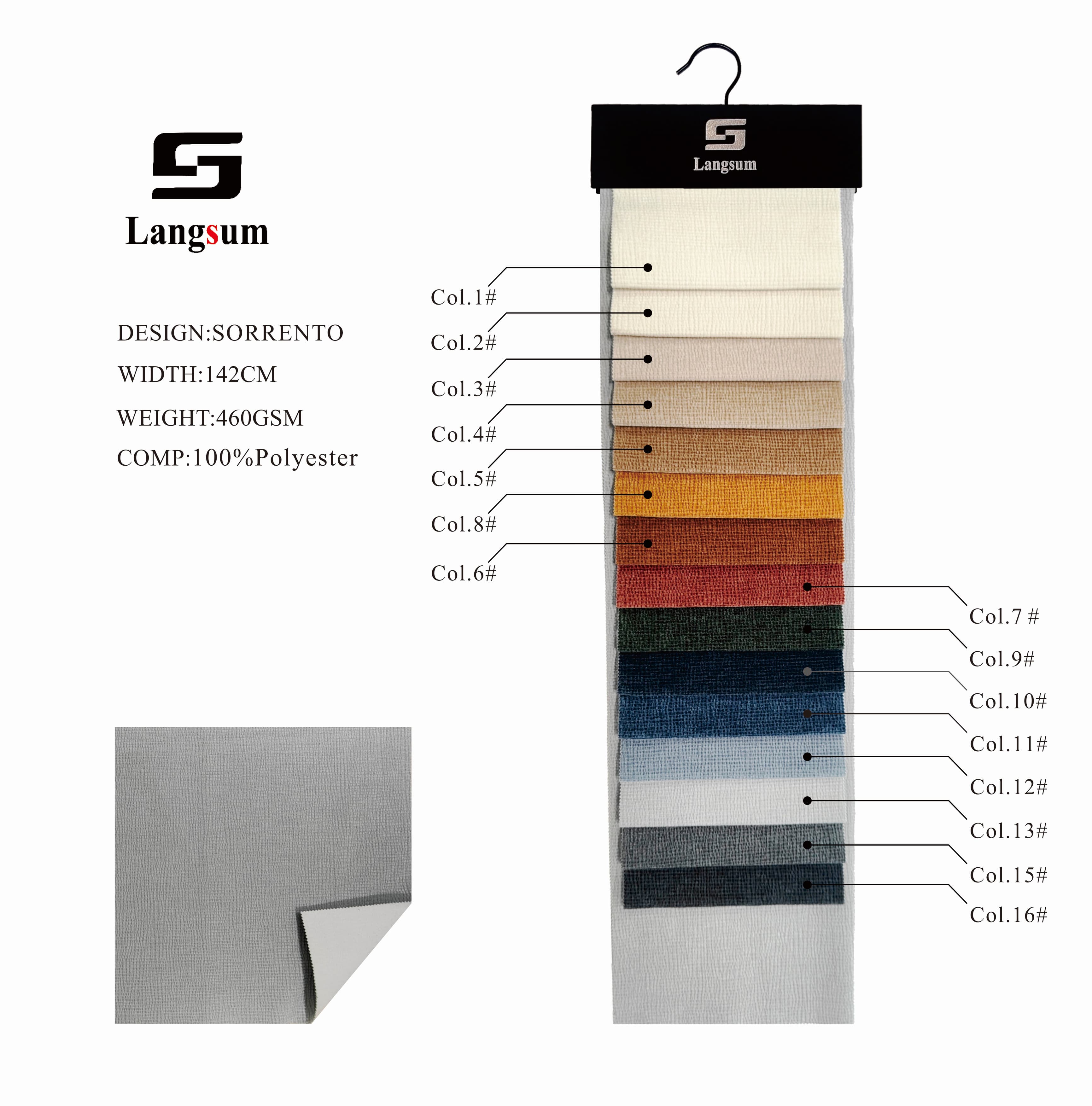 SORRENTO Velvet Fabric Knitted Fabric Jacquard-460gsm, 56" Wide, 15 Colors Langsum Fabric