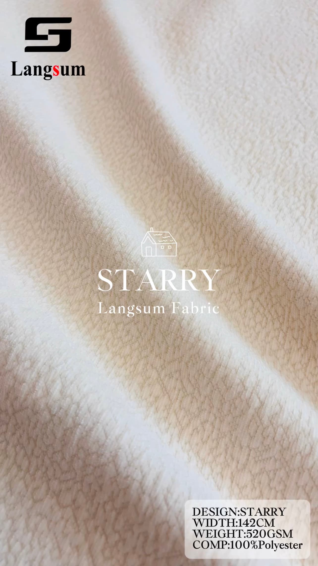 STARRY Textured Polyester Upholstery Fabric – 520±20gsm, 56" Wide, 12 Colors Langsum Fabric
