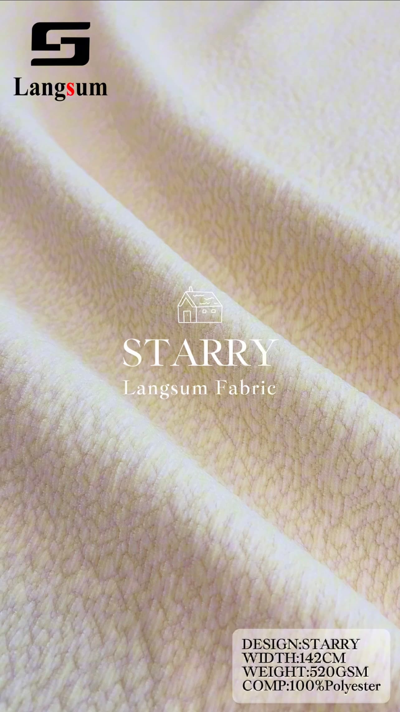 STARRY Textured Polyester Upholstery Fabric – 520±20gsm, 56" Wide, 12 Colors Langsum Fabric