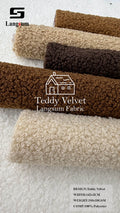 TEDDY VELVET Curly-Textured Polyester Upholstery Fabric – 310±10gsm, 56" Wide, 19 Colors