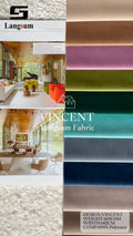 VINCENT Chenille Fabric Woven Jacquard Fabric – 415gsm, 56" Wide, 16 Colors