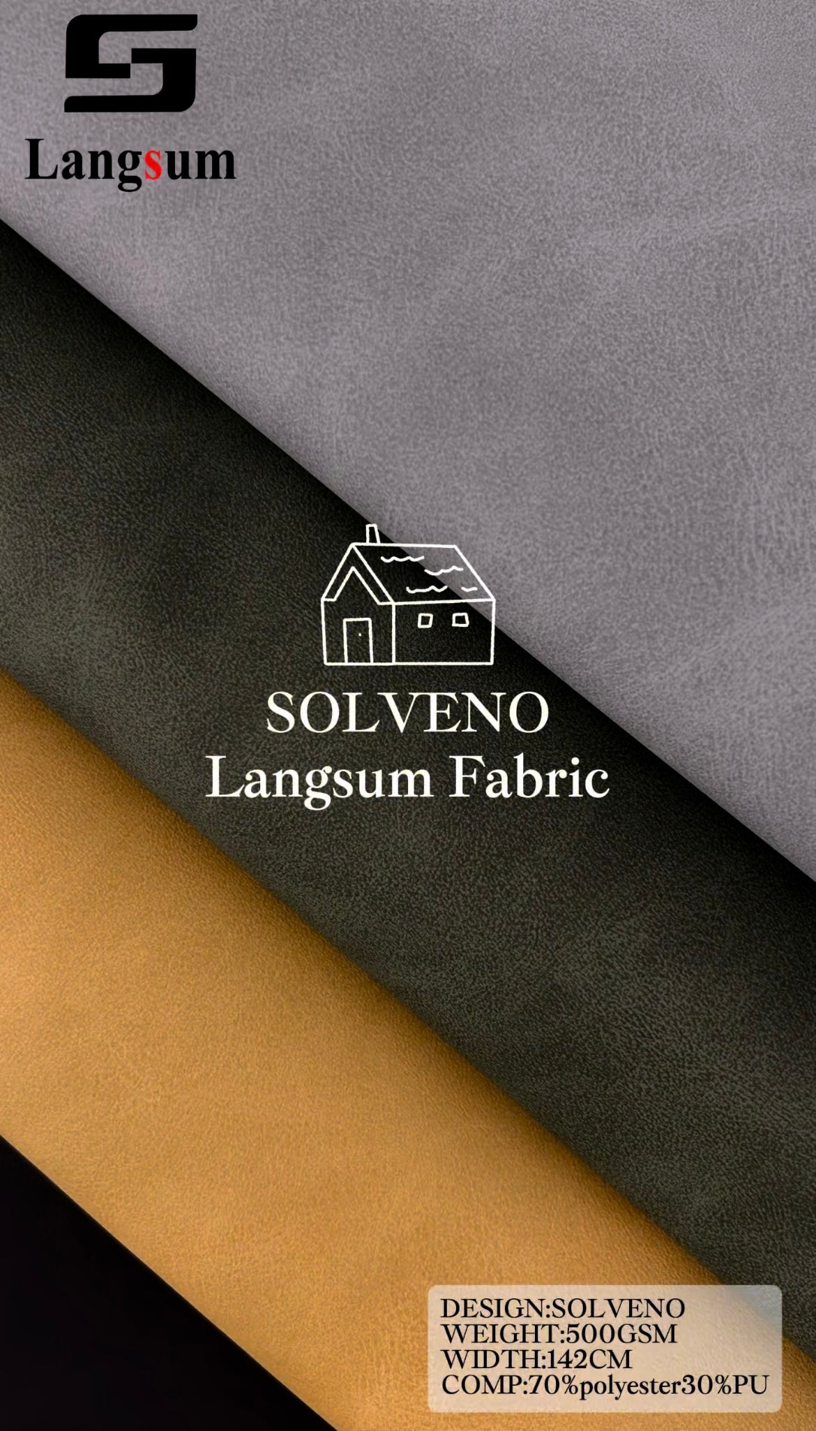 SOLVENO Smooth-Surface Upholstery Fabric Langsum Fabric