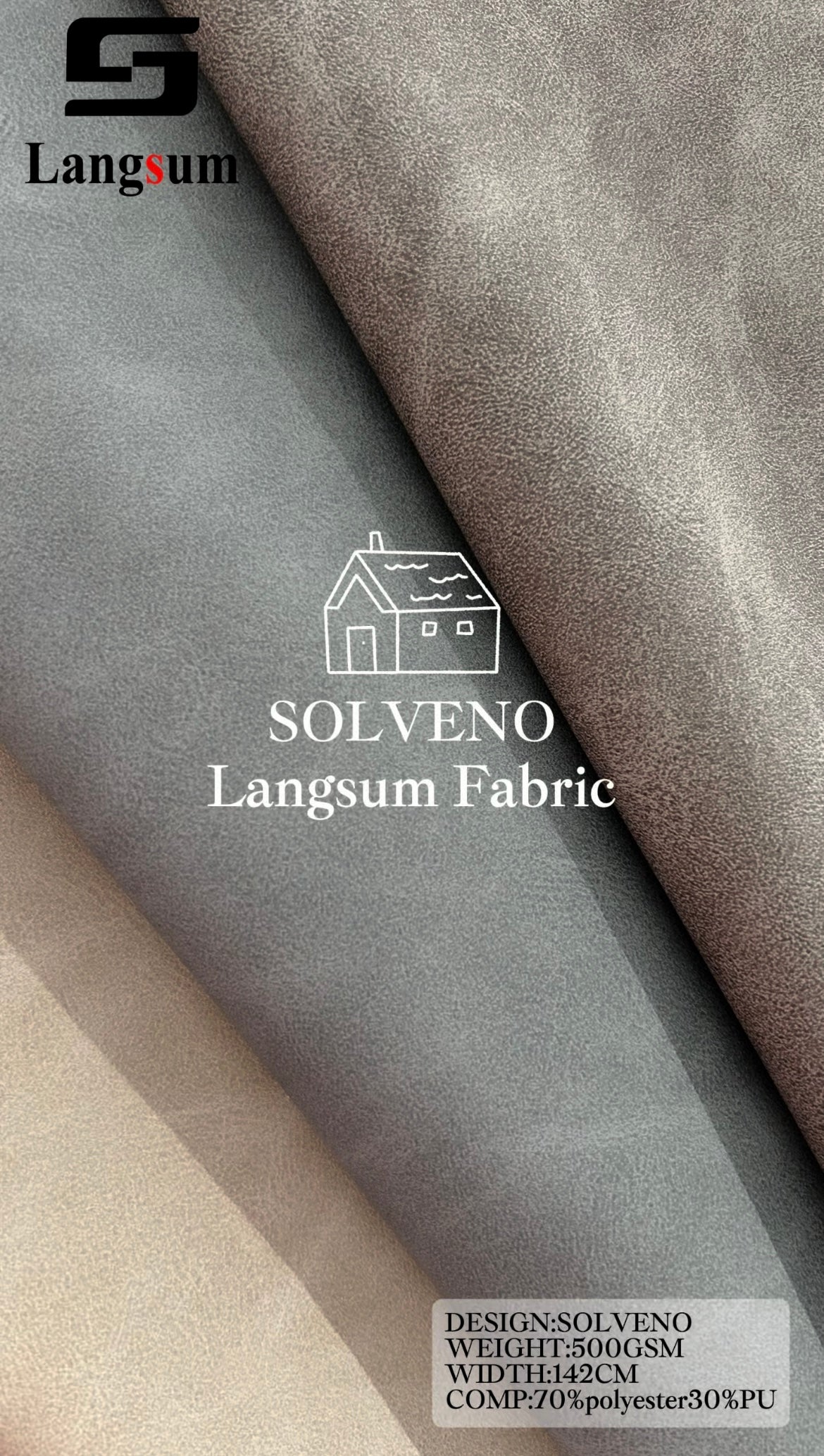 SOLVENO Smooth-Surface Upholstery Fabric Langsum Fabric