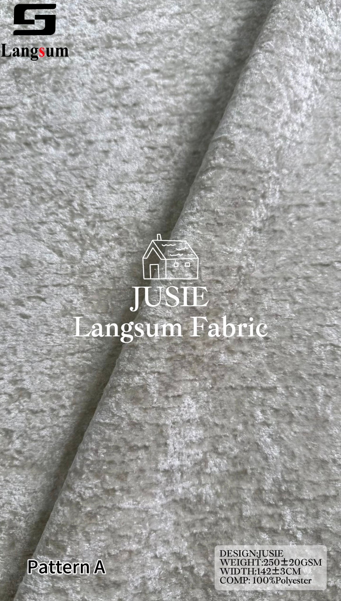 JUSIE Plush-Textured Polyester Upholstery Fabric – 250±20gsm, 56" Wide, 20 Colors Langsum Fabric