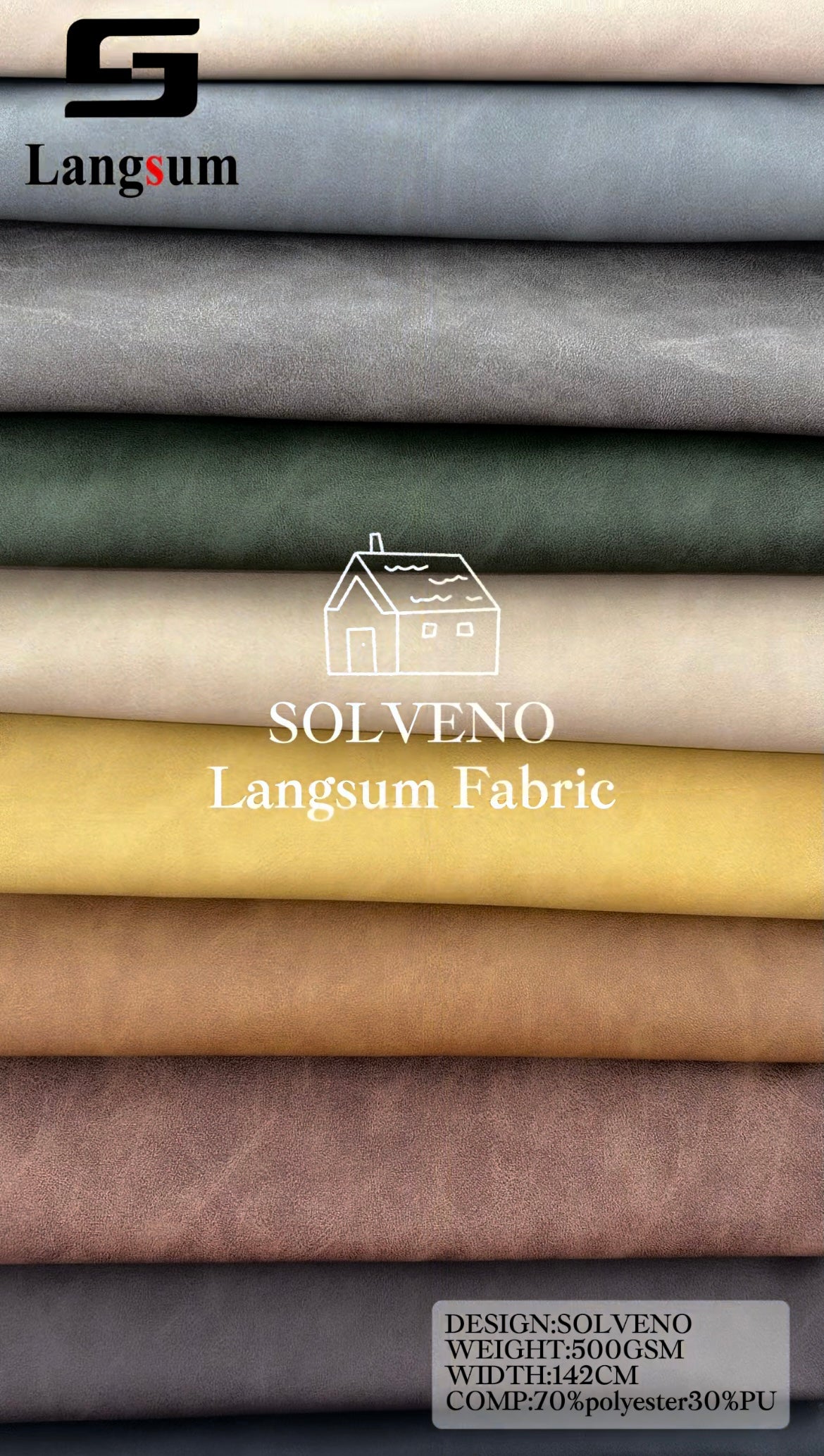SOLVENO Smooth-Surface Upholstery Fabric Langsum Fabric