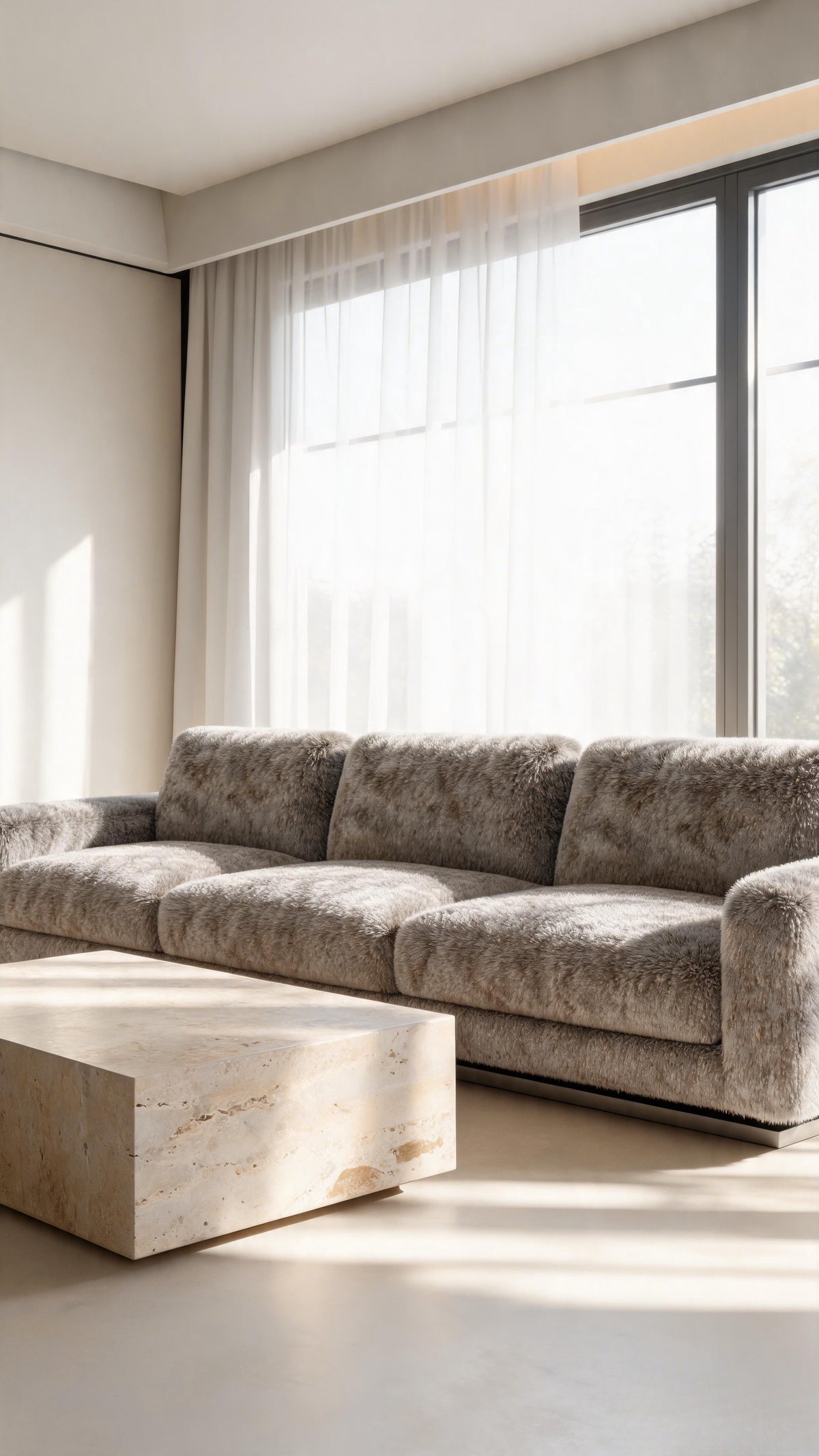 MINK Furry-Texture Upholstery Fabric Langsum Fabric