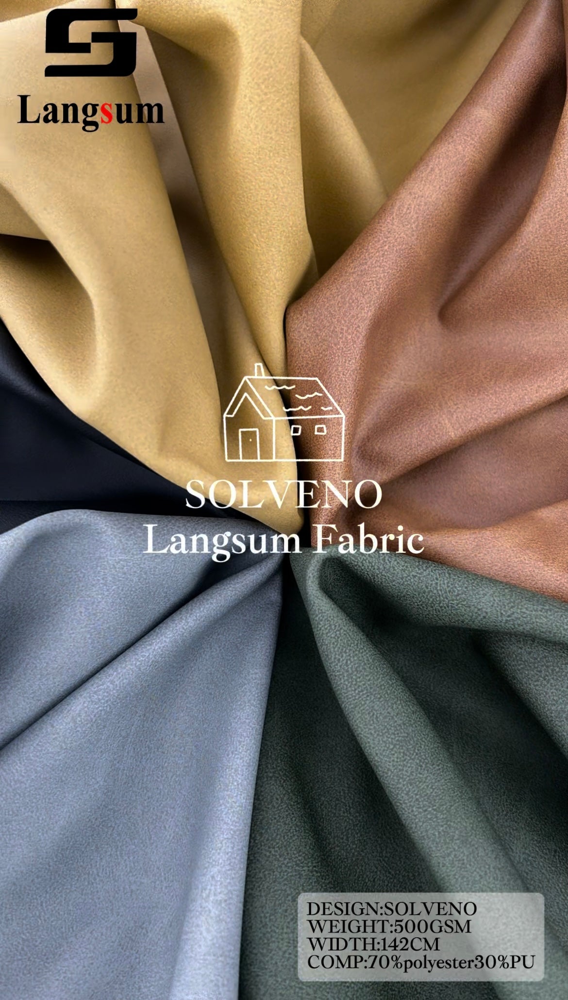 SOLVENO Smooth-Surface Upholstery Fabric Langsum Fabric