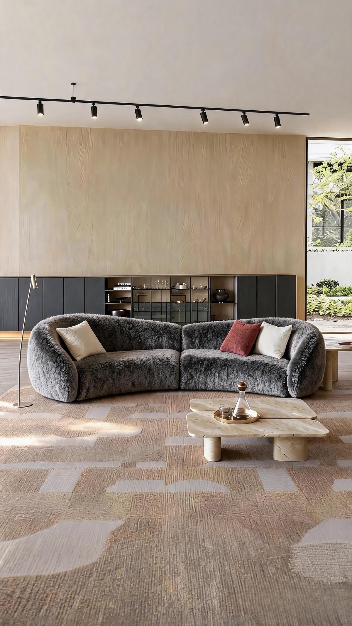 SHADOWN Long-Pile-Look Upholstery Fabric Langsum Fabric