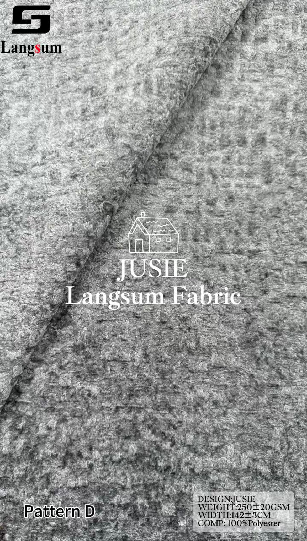 JUSIE Plush-Textured Polyester Upholstery Fabric – 250±20gsm, 56" Wide, 20 Colors Langsum Fabric