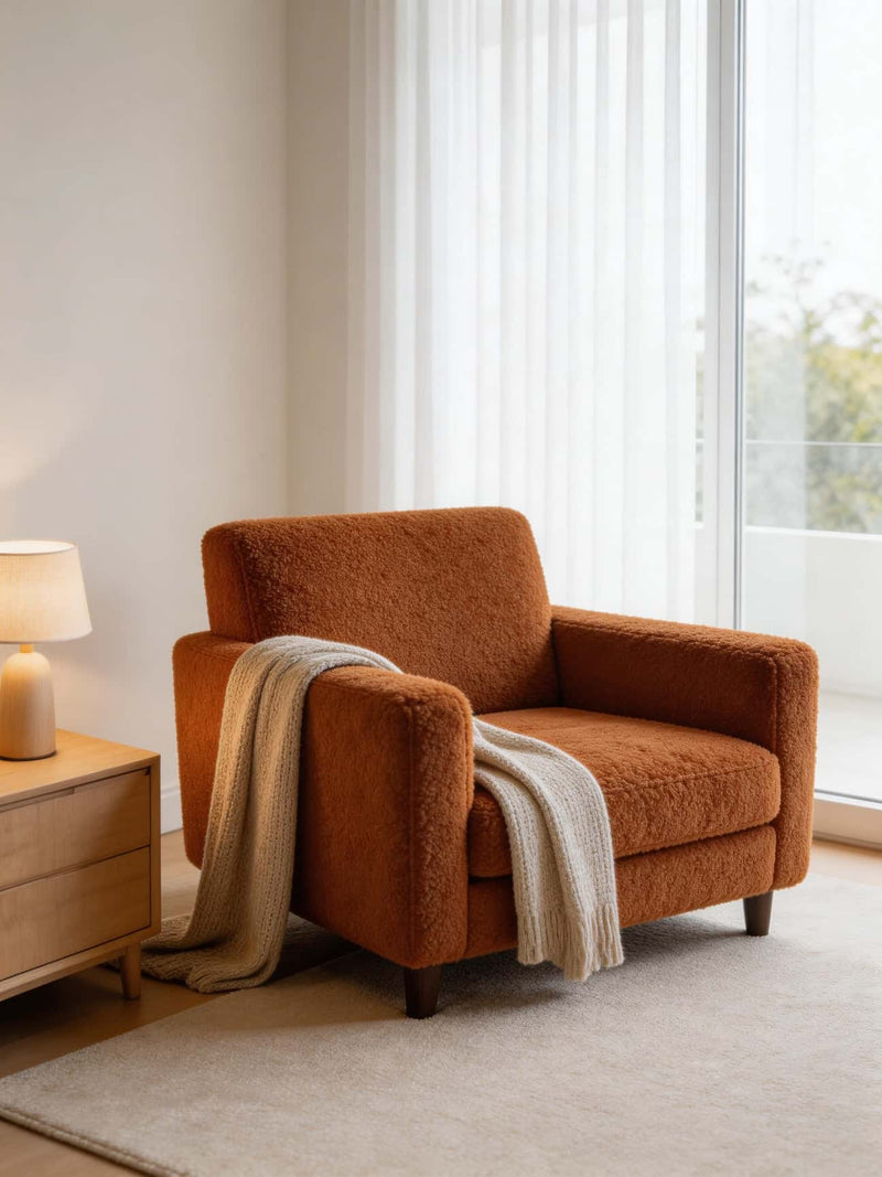 JULINO Boucle Fabric Polyester Upholstery Fabric – 350gsm, 56