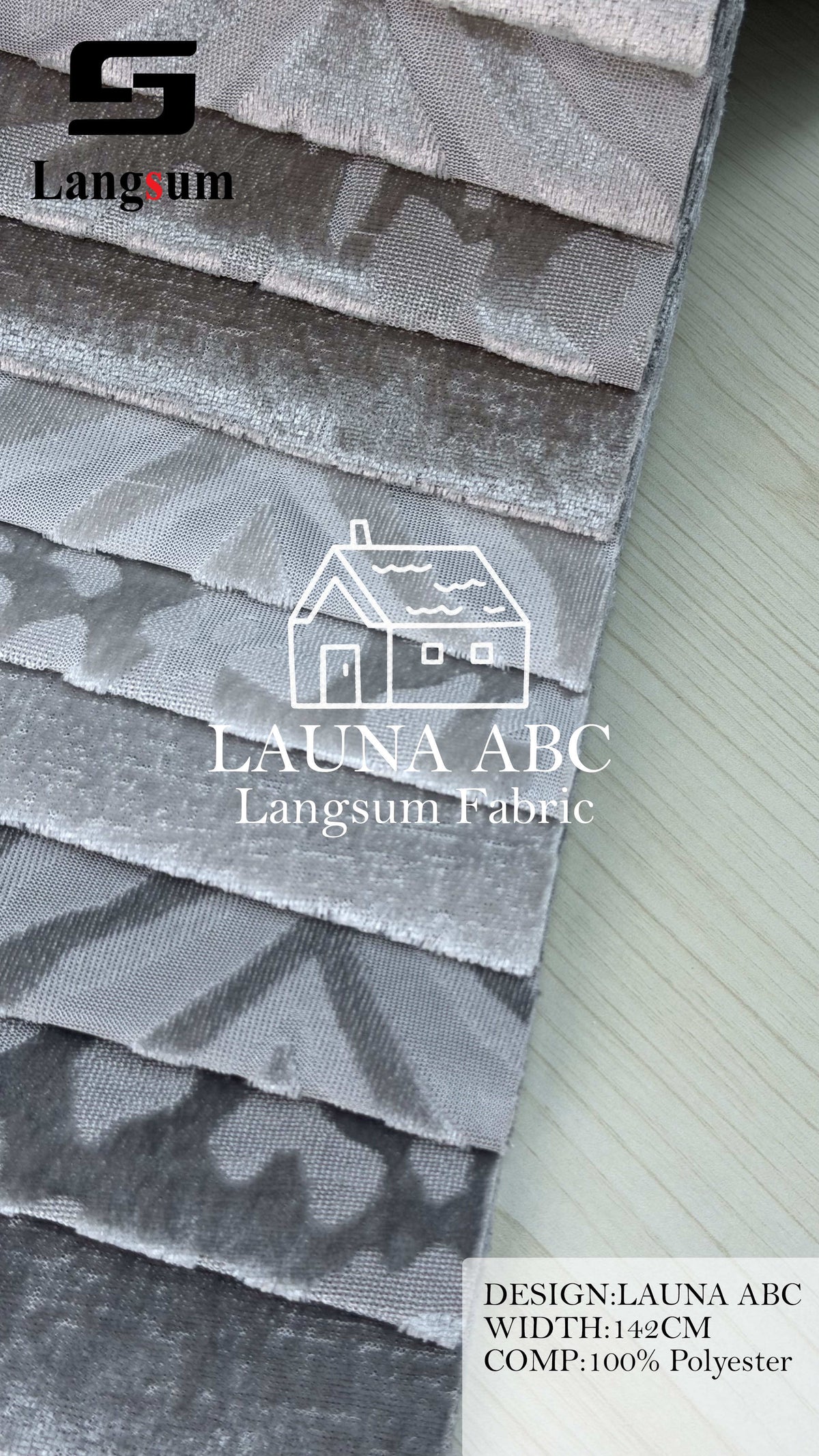 LAUNA ABC Polyester Upholstery Fabric – 56" Wide Langsum Fabric