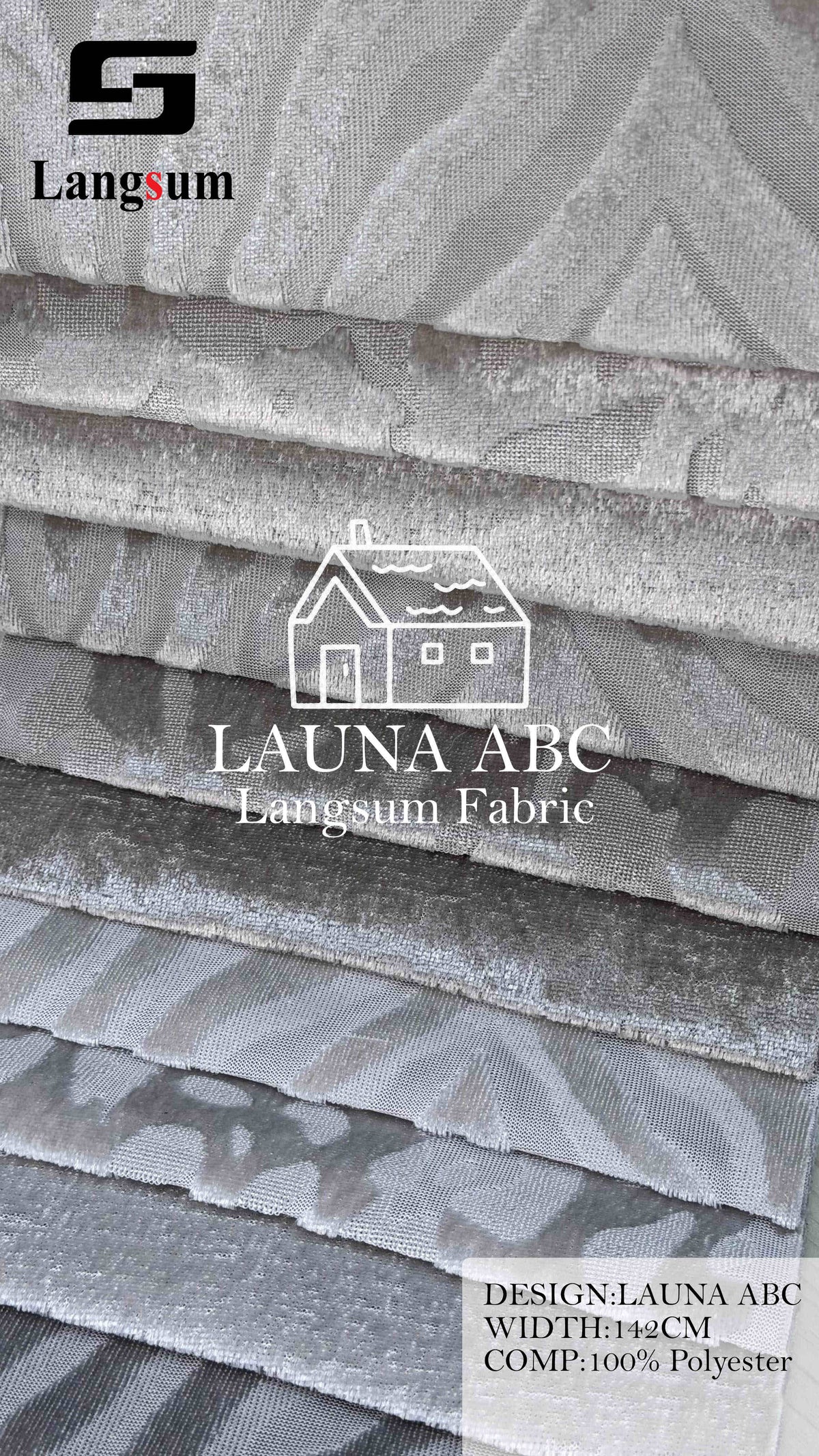 LAUNA ABC Polyester Upholstery Fabric – 56" Wide Langsum Fabric