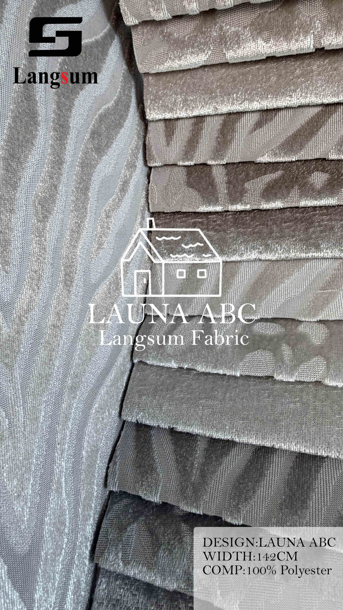 LAUNA ABC Polyester Upholstery Fabric – 56" Wide Langsum Fabric