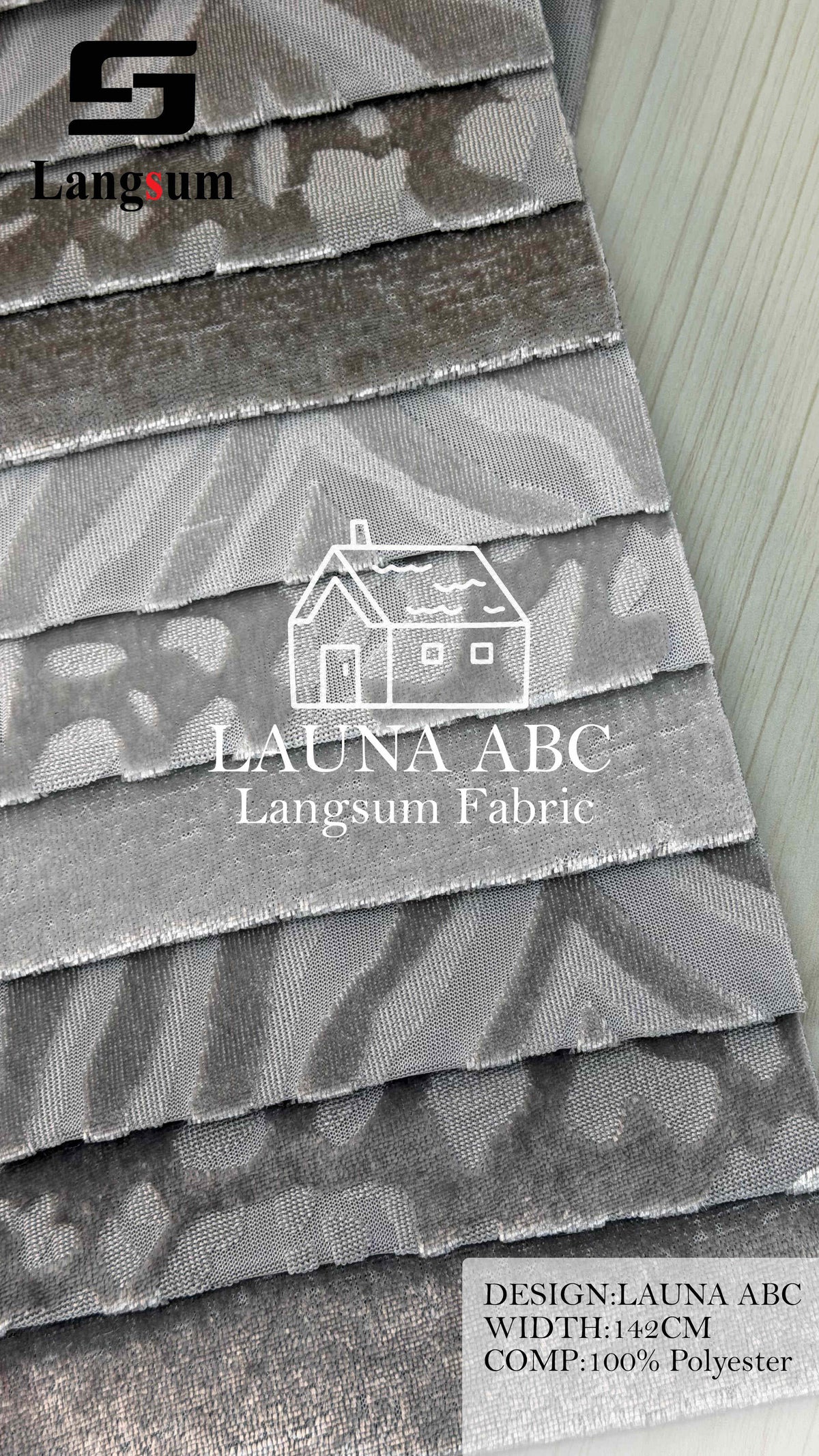 LAUNA ABC Polyester Upholstery Fabric – 56" Wide Langsum Fabric
