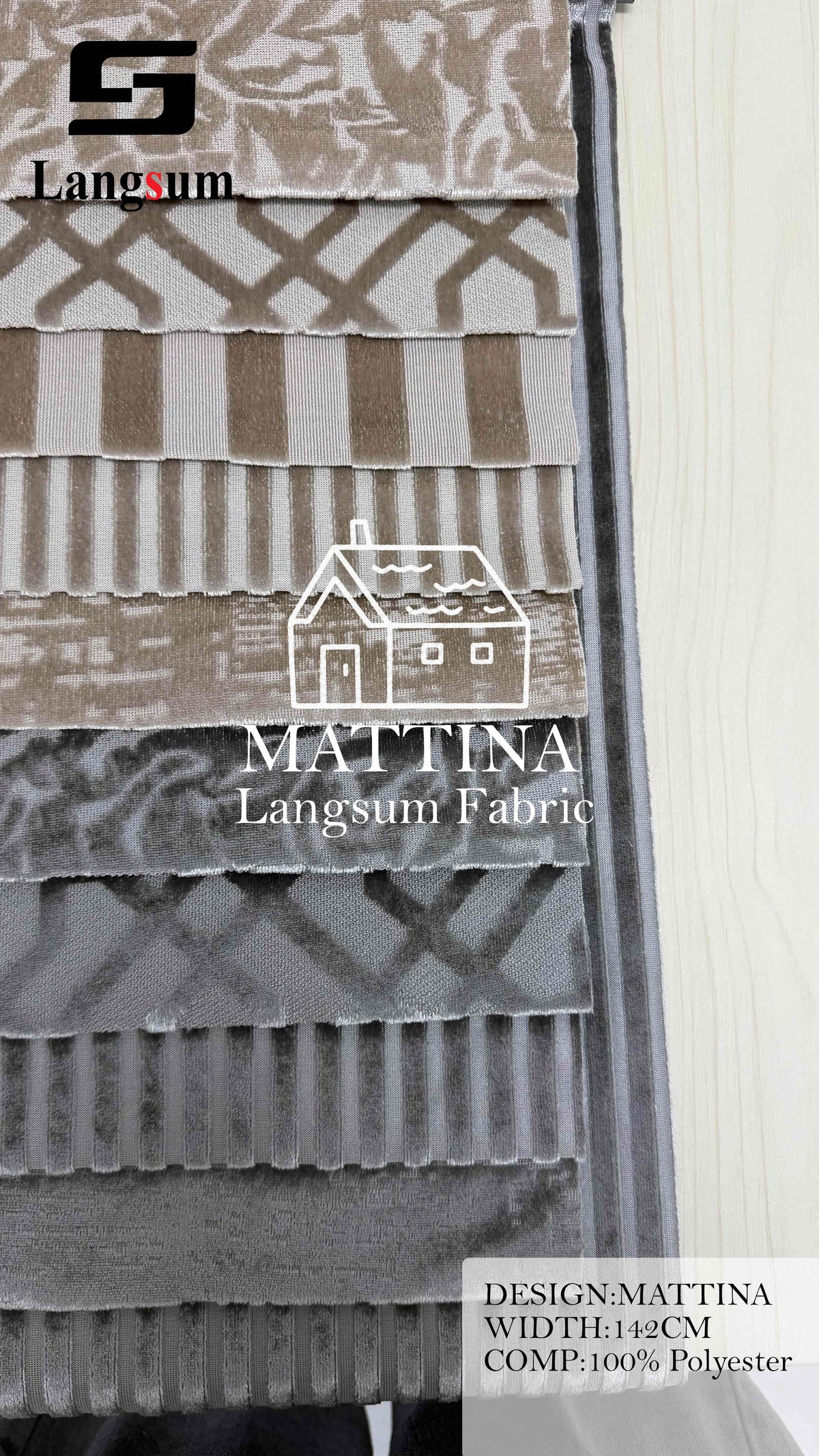 MATTINA Polyester Upholstery Fabric – 56" Wide Langsum Fabric