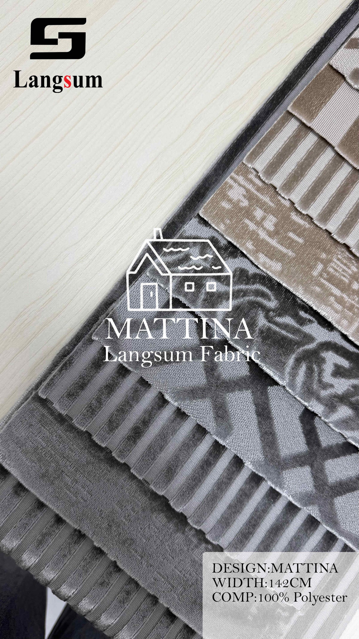 MATTINA Polyester Upholstery Fabric – 56" Wide Langsum Fabric