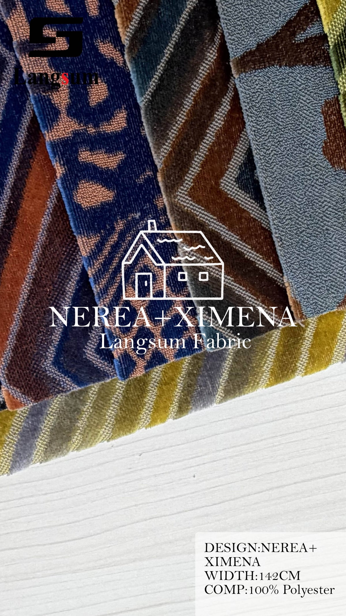 NEREA+XIMENA Polyester Upholstery Fabric – 56" Wide Langsum Fabric