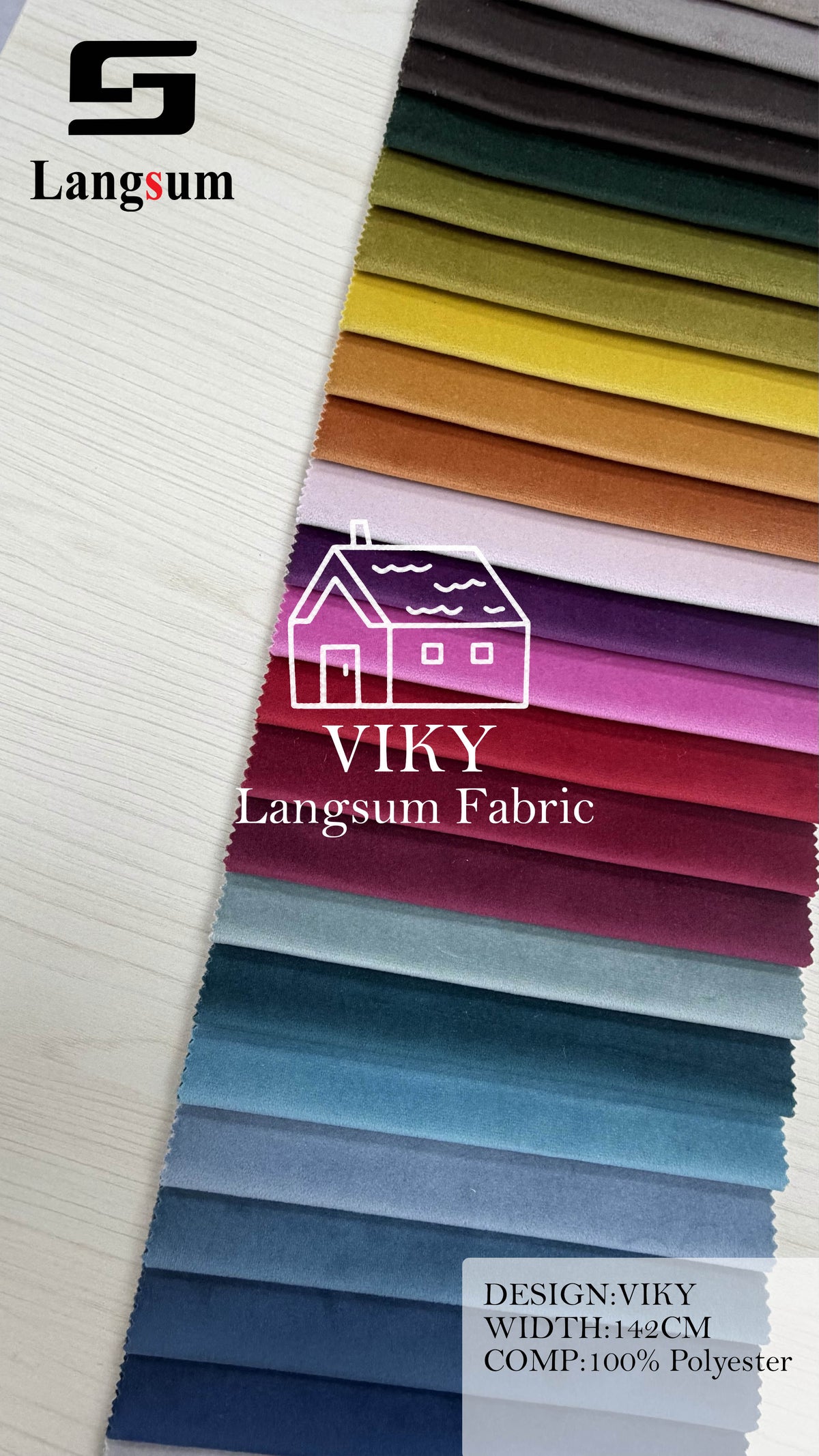 VIKY Polyester Upholstery Fabric – 56" Wide Langsum Fabric